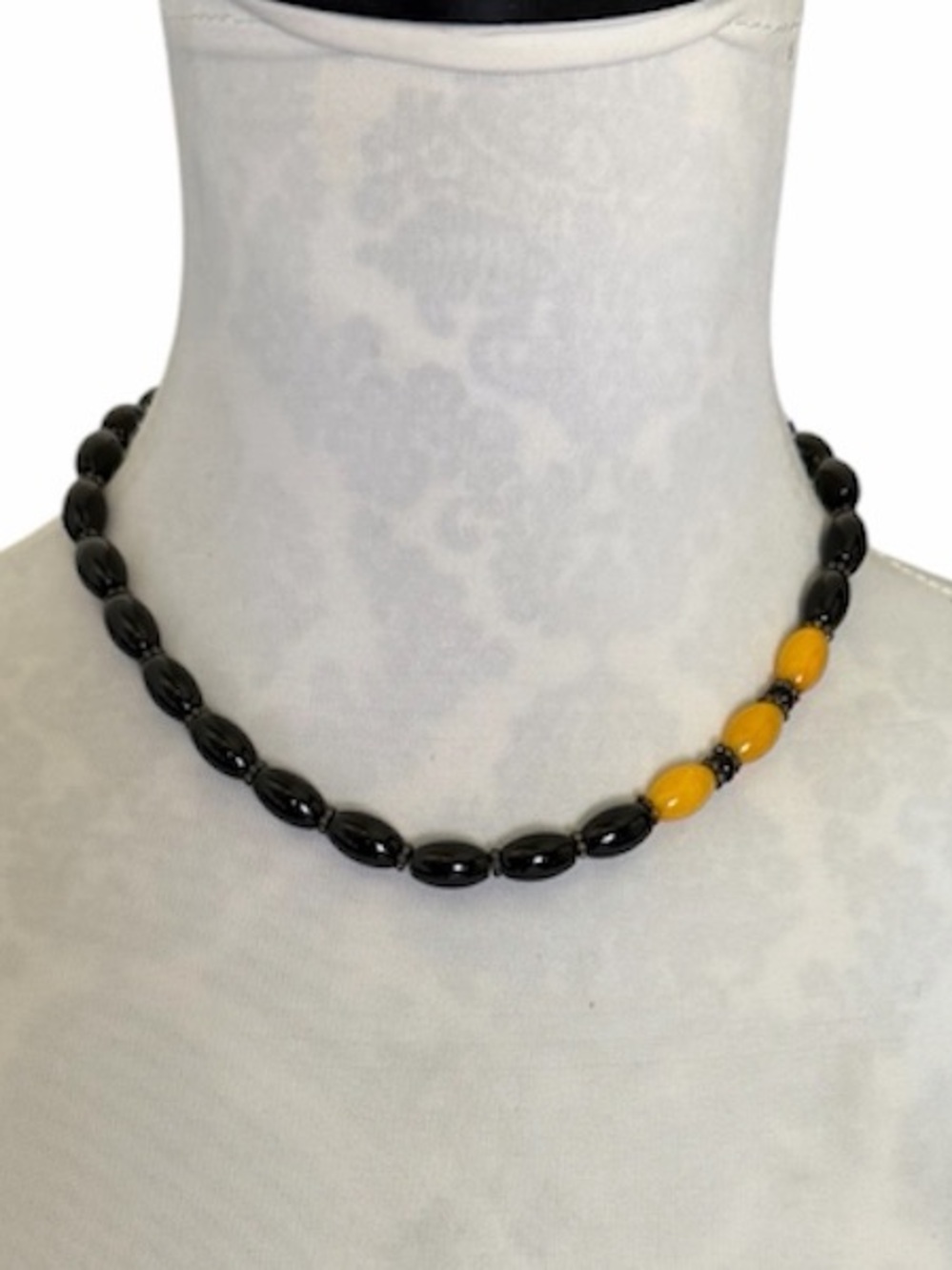 Black and Yellow Beaded Necklace - Women Jewelry